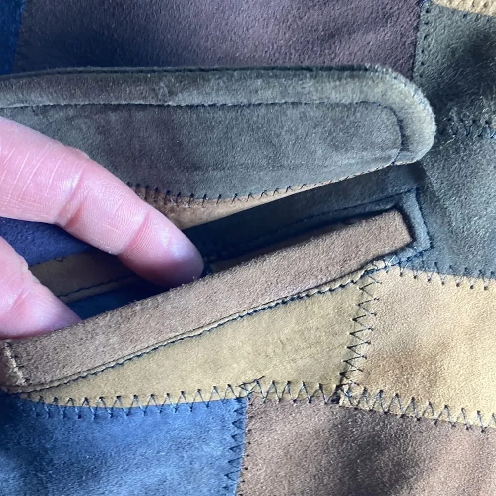 Vintage Unisex Union Khaki Leather Patch Vest Size Large